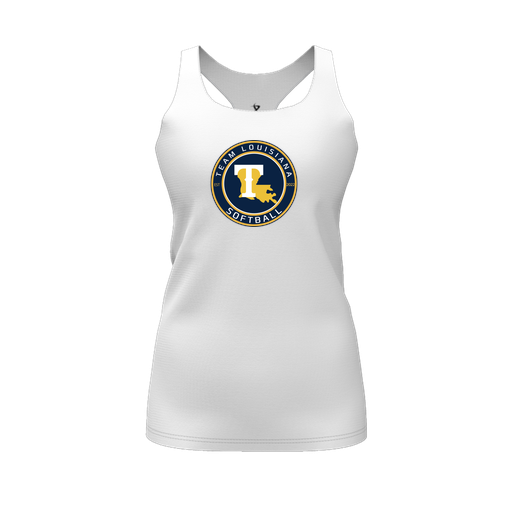 [FT0TRBWH-FYS-LOGO1] Decker Racerback Tank Top (Female Youth S, White, Logo 1)