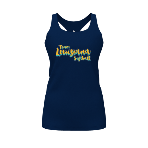 [CUS-DFW-RCBK-PER-NVY-FYS-LOGO2] Racerback Tank Top (Female Youth S, Navy, Logo 2)
