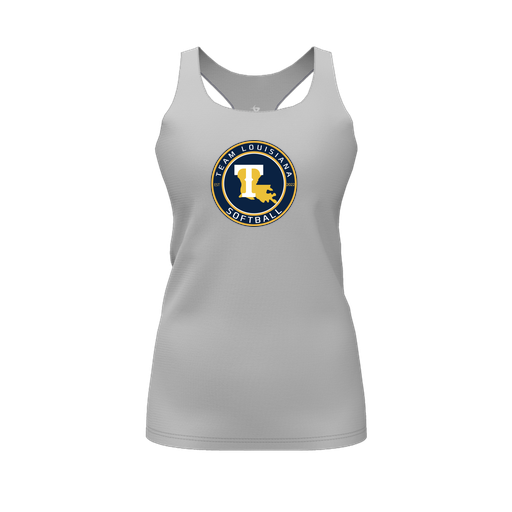 [FT0TRBGY-FYS-LOGO1] Decker Racerback Tank Top (Female Youth S, Gray, Logo 1)