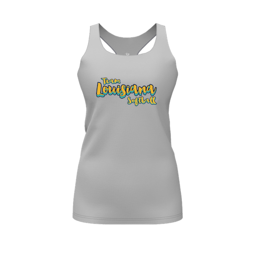 [CUS-DFW-RCBK-PER-GRY-FYS-LOGO2] Racerback Tank Top (Female Youth S, Gray, Logo 2)