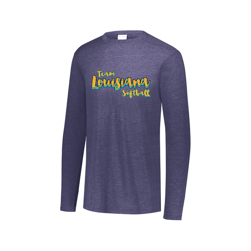 [FTLCUBNV-AXS-LOGO2] Decker Men's Tri-Blend T-Shirt - Long Sleeve (Adult XS, Navy, Logo 2)