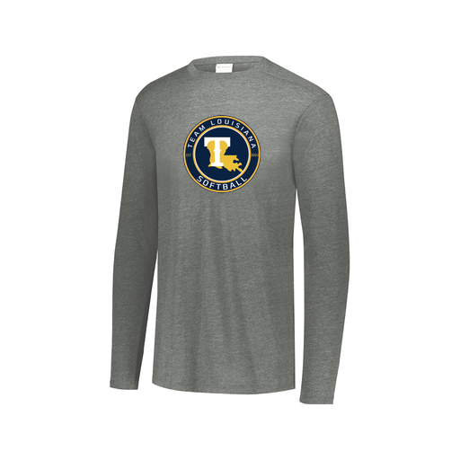 [FTLCUBGY-AXS-LOGO1] Decker Men's Tri-Blend T-Shirt - Long Sleeve (Adult XS, Gray, Logo 1)