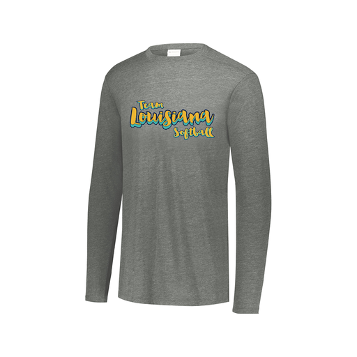 [FTLCUBGY-AXS-LOGO2] Decker Men's Tri-Blend T-Shirt - Long Sleeve (Adult XS, Gray, Logo 2)