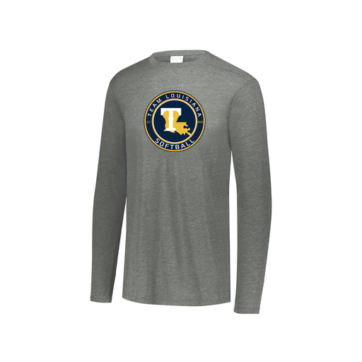 [FTLCUBGY-YS-LOGO1] Decker Youth Tri-Blend T-Shirt - Long Sleeve (Youth S, Gray, Logo 1)