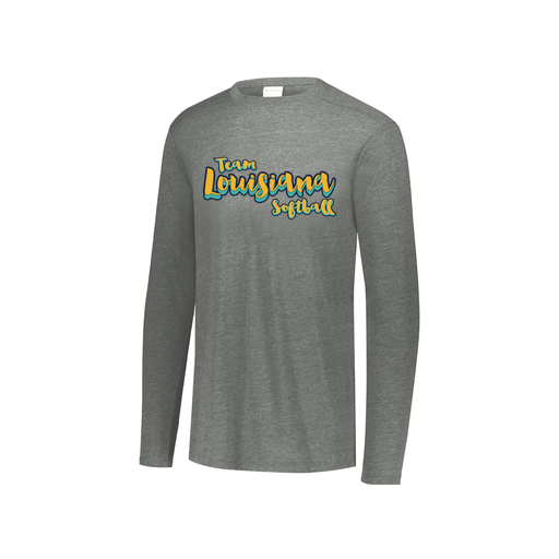 [FTLCUBGY-YS-LOGO2] Decker Youth Tri-Blend T-Shirt - Long Sleeve (Youth S, Gray, Logo 2)