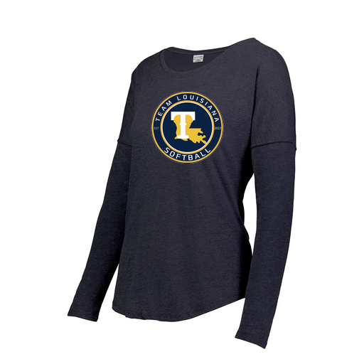[FTLCUBNV-FAS-LOGO1] Decker Women's Tri-Blend T-Shirt - Long Sleeve (Female Adult S, Navy, Logo 1)