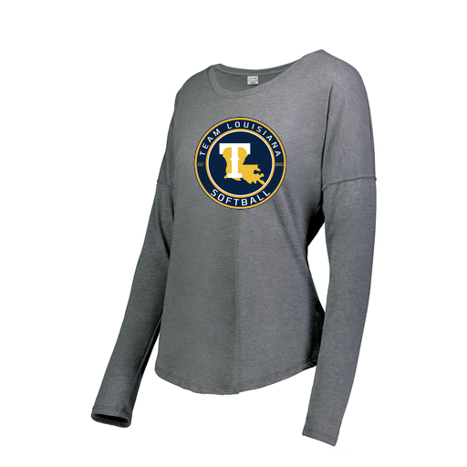 [FTLCUBGY-FAS-LOGO1] Ladies LS Ultra-blend T-Shirt (Female Adult S, Gray, Logo 1)